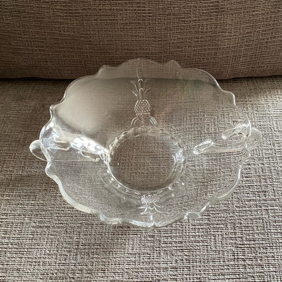 Vintage Heisey Plantation Pineapple Crimped Double Handled Candy Trinket Bowl - Picture 2 of 8